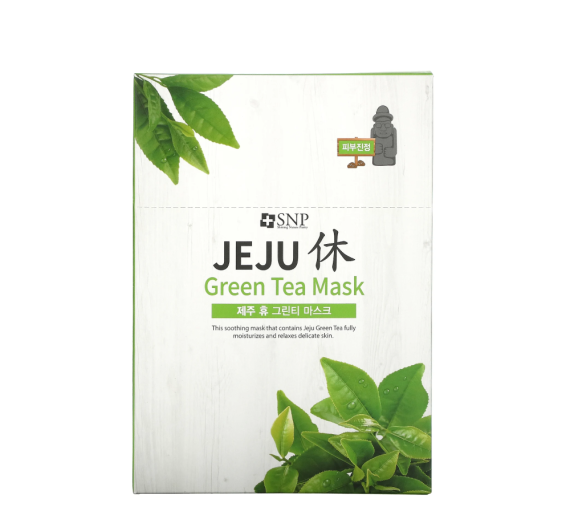 SNP, Jeju Green Tea Beauty Mask, 10 Sheets
