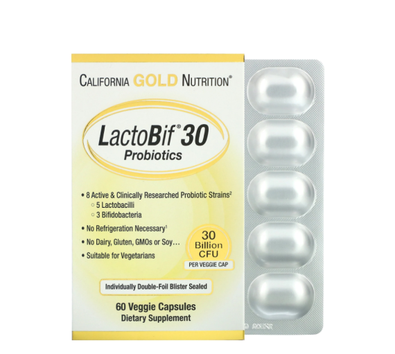 LactoBif Probiotics, 30 Billion  CFU, 60 Capsules