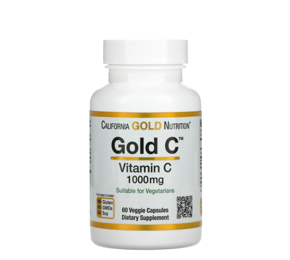 California Gold Nutrition, Vitamin C, 60 Veggie Capsules